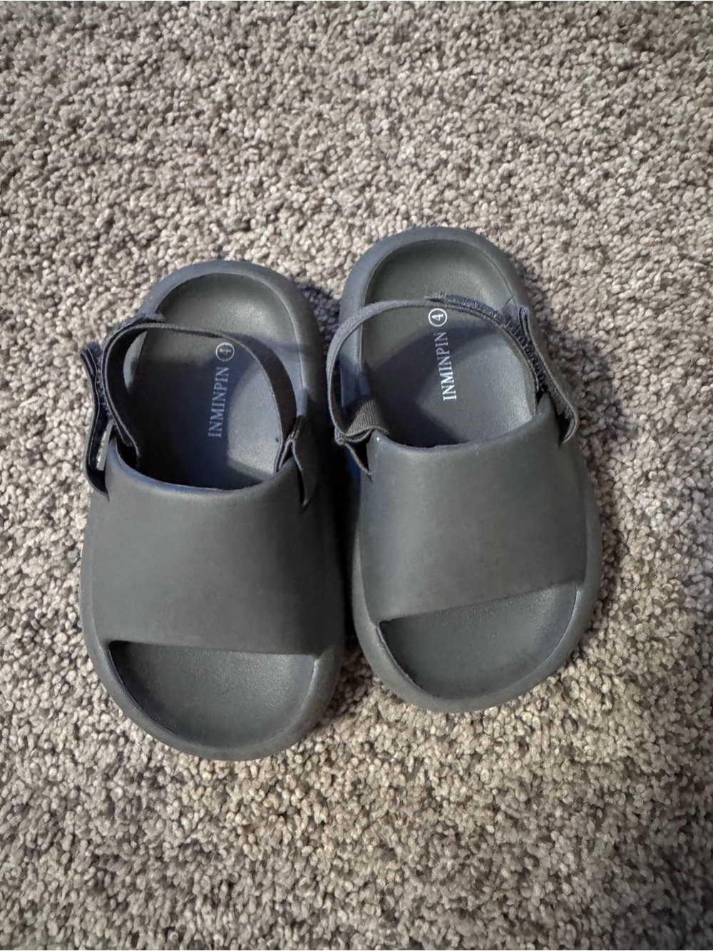 Baby Gray Slip-On Sandals with Back Strap